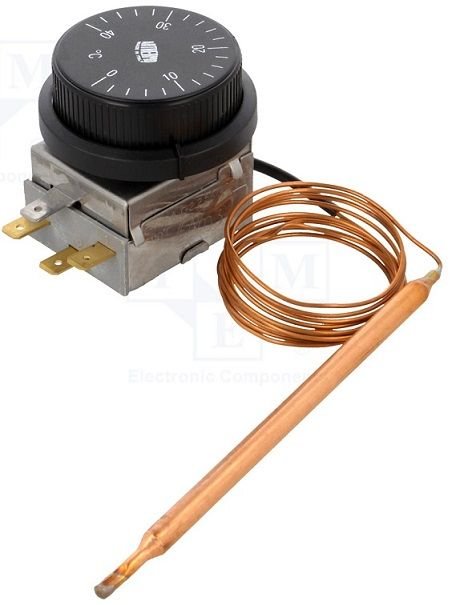 BT-KAP40/A Sensors: termostats ar kapilariem, 0...40°C, izeja konf: SPDT, 10A, 400VAC