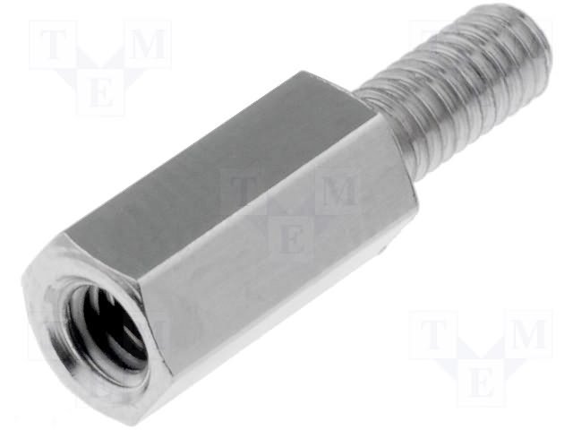 Distancers L=8mm, M2.5 iekšeja vitne- M2.5 areja vitne, misiņš