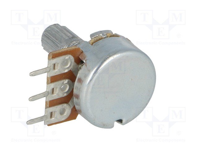 500K mono, 17x9.2mm, ±20%, 125mW, 6mm, Lrokt=9mm, potenciometrs ar linearu atkarību