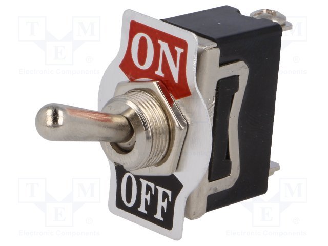 Tumblers, SPST-NO, OFF-ON, 10A/250VAC, skrūvejamas, M12, 29x15.8x19mm, ar fiksaciju