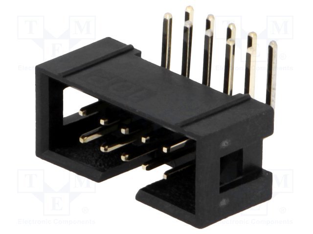 10pin(2x5), IDC, "papa/THT", solis=2.54x2.54mm, ļeņķisks