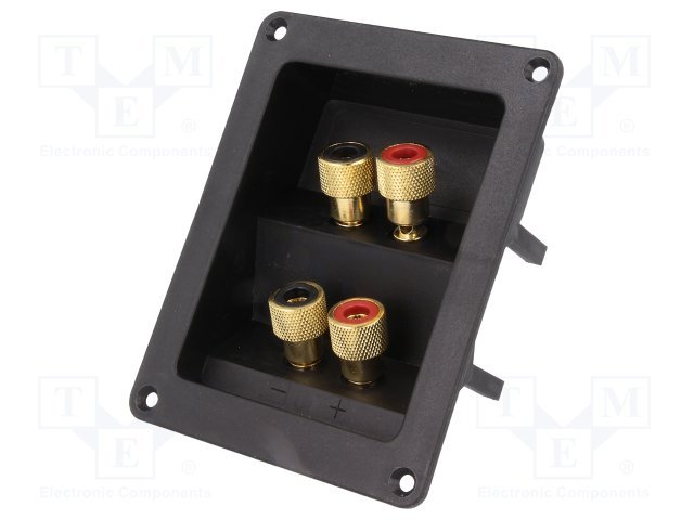 Termināls tumbam, 4 konektori, skruvejamas, 121x93mm, lodējamas