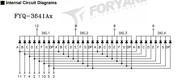 7LED indikators, ceturtkāršs, 9.14mm, 14x30mm, 30...60mcd, kopējs katods, sarkana krasa