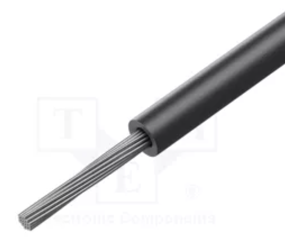 Montāžu vads, silikonu, daudzdzislas, 1.5mm2, 500V, -60...180°C, lokanības klase 5, CU, alvots, melna krasa