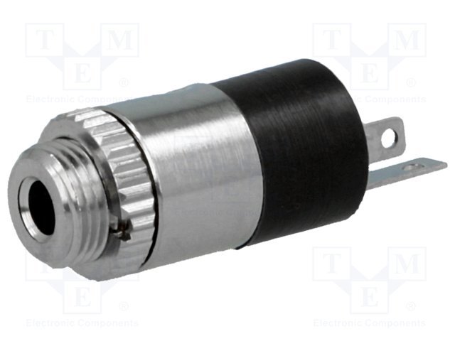 2.5mm ligzda, stereo, metālisks, vadam, skrūvejamas šasijai M6, LUMBERG