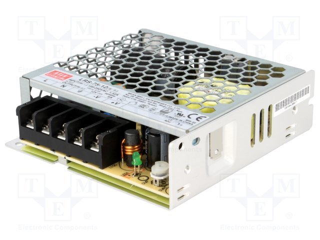 Barošanas bloks 220V=>12V(10.2...13.8VDC), 6A, 75W, 99x97x30mm, 0.32Kg, modulis