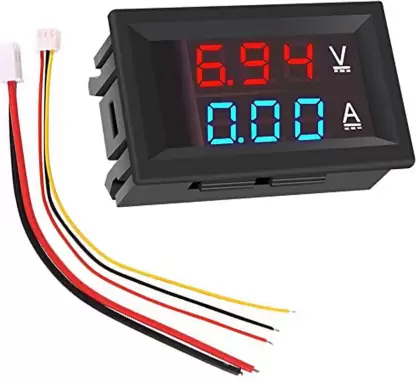 Modulis: Ciparu voltmetrs(sarkana)/ampērmetrs(zila), U=0...100VDC, I=0...10A, 48x29x25mm, Operating voltage:DC4.5...30V