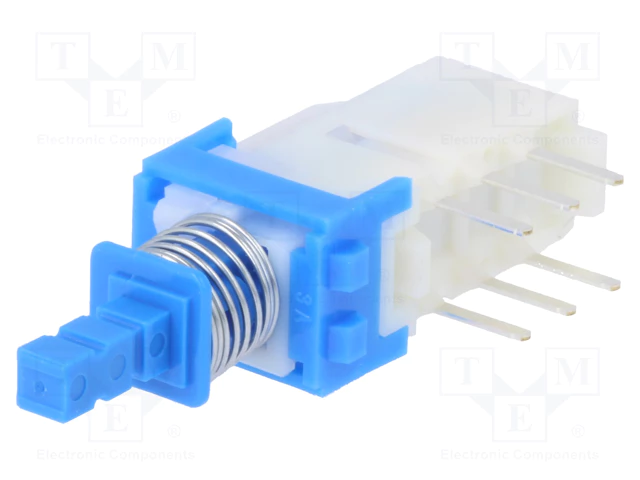 Poga DPDT, OFF-ON, 0.1A/30VDC, THT, 33.5x10x13mm, solis 7x4mm, ar fiksaciju, uz saslēgšanu