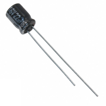 22/25V, 105C, Ø5x7mm, ±20%, Kondensators elektrolītisks, 1000h, PANASONIC, ar lokaniem izvadiem