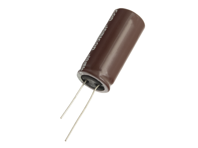 100/450V, 105C, Ø18x40mm, ±20%, Kondensatori zemas induktivitātes, 5000h, JAMICON, ar lokanien izvadiem