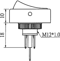 Taustiņslēdzis SPST, ON-OFF, 30A/12VDC, Ø12.2mm, LED12VDC, sarkana krasa, ar fiksāciju