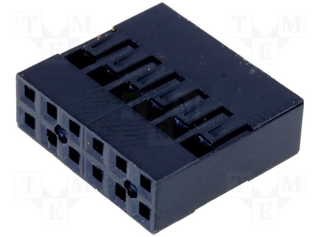 12(2x6)pin, 2.54mm, divas rindas, korpuss uz vadu, plastmasa
