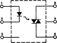 IL4208 Optotiaks 5.3kV, Uout:800V, without zero voltage crossing driver, DIP6