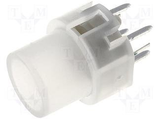 Poga SPST-NO, OFF-(ON), 0.01A/35VDC, PCB, LED2.2VDC, zaļš, Ø12mm, bez fiksacijas