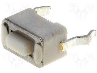 Mikroslēdzejs horizontāls, SPST-NO, OFF-(ON), 0.05A/12VDC, THT, 6x3.5x3.5mm, 1.6N, L=1.3mm