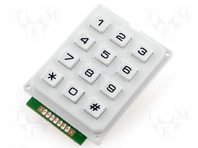 Klaviatura 12pog. 1,2,3,4,5,6,7,8,9,0,*, balta krasa