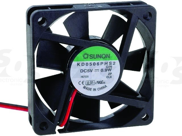 60x60x15mm, DC5V, ritgultnis, 30.58m3/h, 32dB, 3800prm, 1W, Ventilators ar devejam Tips-F