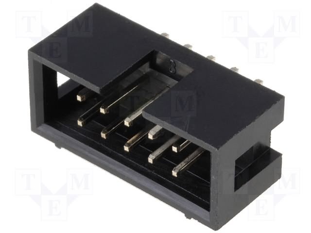 10pin(2x5), IDC, "papa/THT", solis=2.54x2.54mm, taisns