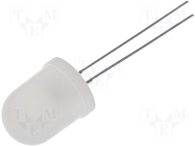 10mm, zila, 750...1120mcd, 60°, 2.9...3.6V/20mA, 470nm, mātetā, gaismas diode