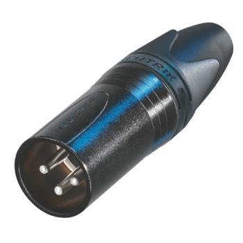 XLR 3PIN, štekers uz vadu, melna krasa, NEUTRIK
