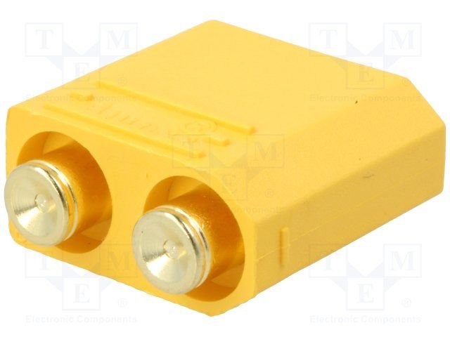 2Pin, XT90, "papa", 500V, 40A, lodejama PCB, taisns