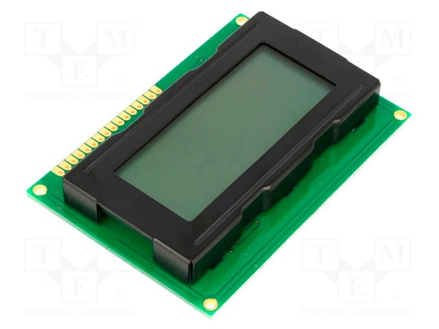 Šķidrā kristala displejs 16x4, STN Positive, kontakti no lejem, LED dzeltens, HD44780, 87x60x13.5mm