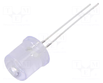 10mm, dzeltena, 1120...1560mcd, 100°, 1.8...2.6V/20mA, 590nm, gaismas diode, plakana