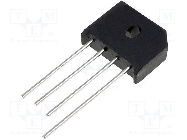 KBU408G Tiltiņš 800V, 4A, 23.7x19.8x7.1mm, plakans, vertikāls