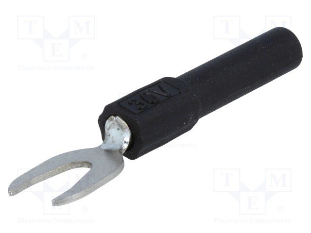 Dakša kontakts 4-6mm, 60VDC, 36A, 4mm ligzda, melna krasa