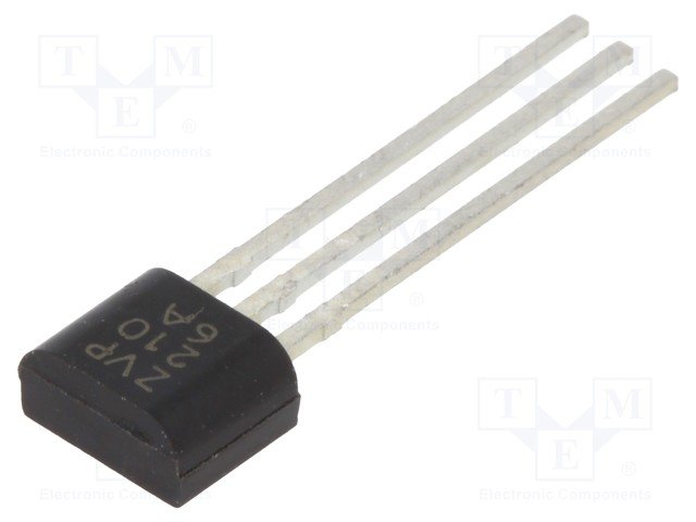ZVP2106A Tranzistors P-FET, -60V, LogL(-1.5...-3.5V), ±20V, -0.28A, 0.7W, 5R, TO-92