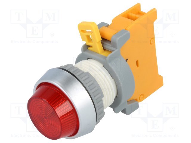 Indikāciju lampiņa uz paneļa, BA9S, sarkana, 22mm, IP65, lampiņa ir pasūtāma atsevišķi