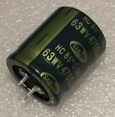 4700/63V, 85C, Ø30x35mm, ±20%, Kondensators elektrolītisks, 2000h, SNAP-IN, SAMWHA