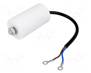 20.0/450VAC+cable elektromotoru kondensators, ±5%, Ø40x70mm, M8, 3000h