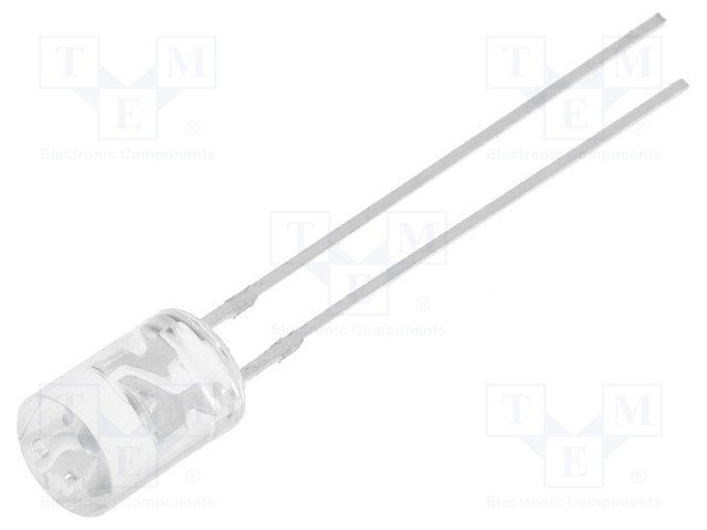 5mm, auksta balta, 1560...2800mcd, 140°, 2.9...3.6V/30mA, gaismas diode, plakana