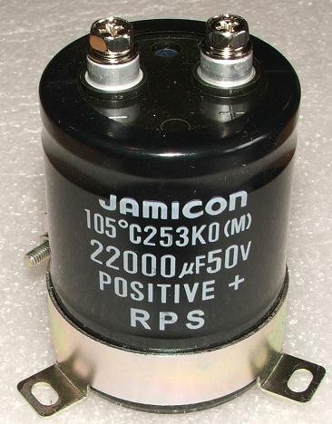 22000/50V, 105C, 51*70mm, Kondensators elektrolītisks ar klemēm, 2000h, Jamicon
