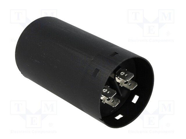 120.0/250VAC, ±10%, elektromotoru kondensators, klemes 6.3mm, M8, 6.3mm, Ø45.5x84mm