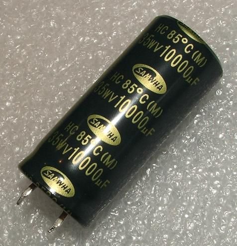 10000/35V, 85C, Ø22*50mm, ±20%, Kondensators elektrolītisks, 2000h, SNAP-IN, SAMWHA