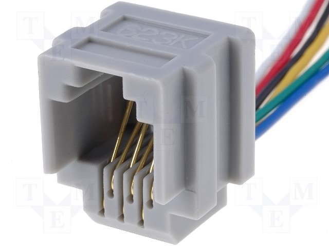 RJ12(6/6) ligzda ar vadiem