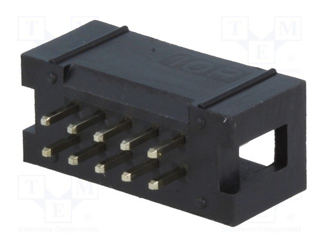 10pin(2x5), IDC, "papa/THT", solis=2.54x2.54mm, taisns