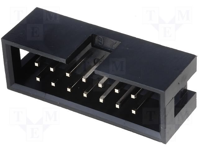 14pin(2x7), IDC, "papa/THT", solis=2.54x2.54mm, taisns