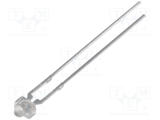 1.8mm, zils, 500...800mcd, 30°, 2.9...3.6V/20mA, 465-475nm, caurspidigs, gaismas diode