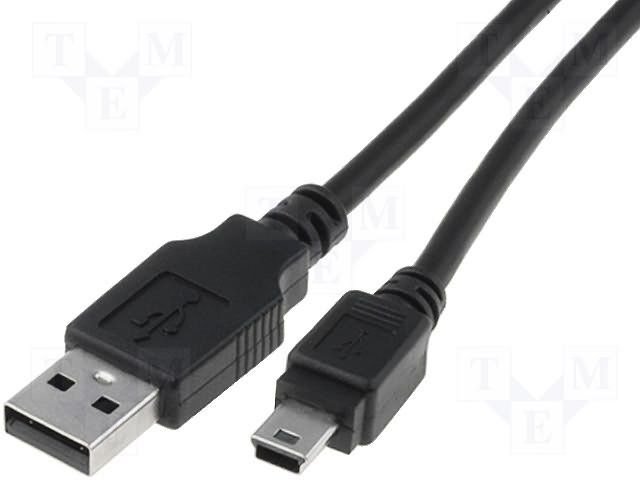 MiniUSB-A(5Pin) štekers/USB A štekers, vads, 1m