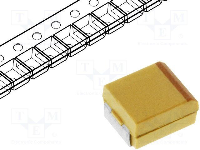 220/16V SMD tantala kondensators LOW ESR, ±10%, 125grad, Case D