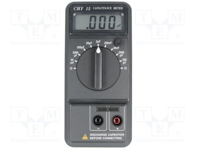 CHY15 Kapacitate mēritajs, 0,1p...200p/2n/20n/200n/2µ/20µ/200µ/2m/20mF, 9V, Pēc iepriekšēja pasūtījuma