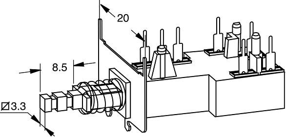 Sledzējs ME5C, 4A/250VAC, platei