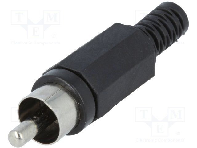 RCA štekers plastmasas, melnā krasa