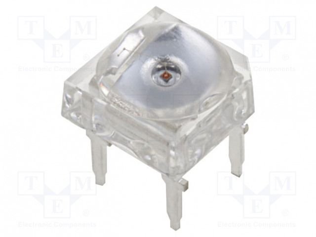 7x7mm, sarkana, superflux, 2180...3000mcd, 130°, 1.8...2.4V/20mA, 619-629nm, gaismas diode