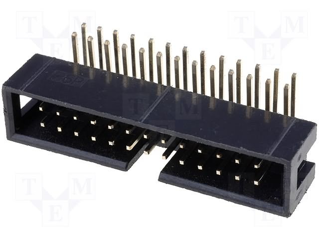 26pin(2x13), IDC, "papa/THT", solis=2.54x2.54mm, ļeņķisks