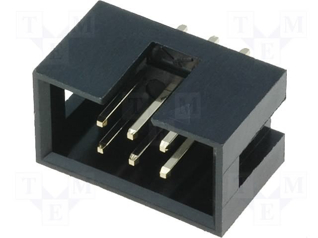 6pin(2x3), IDC, "papa/THT", solis=2.54x2.54mm, taisns