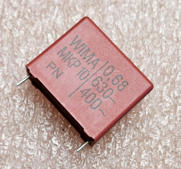 680nF/630VDC, 400VAC, ±10%, polipropilēns kondensātors, 27,5mm, 15x26x31.5mm, WIMA